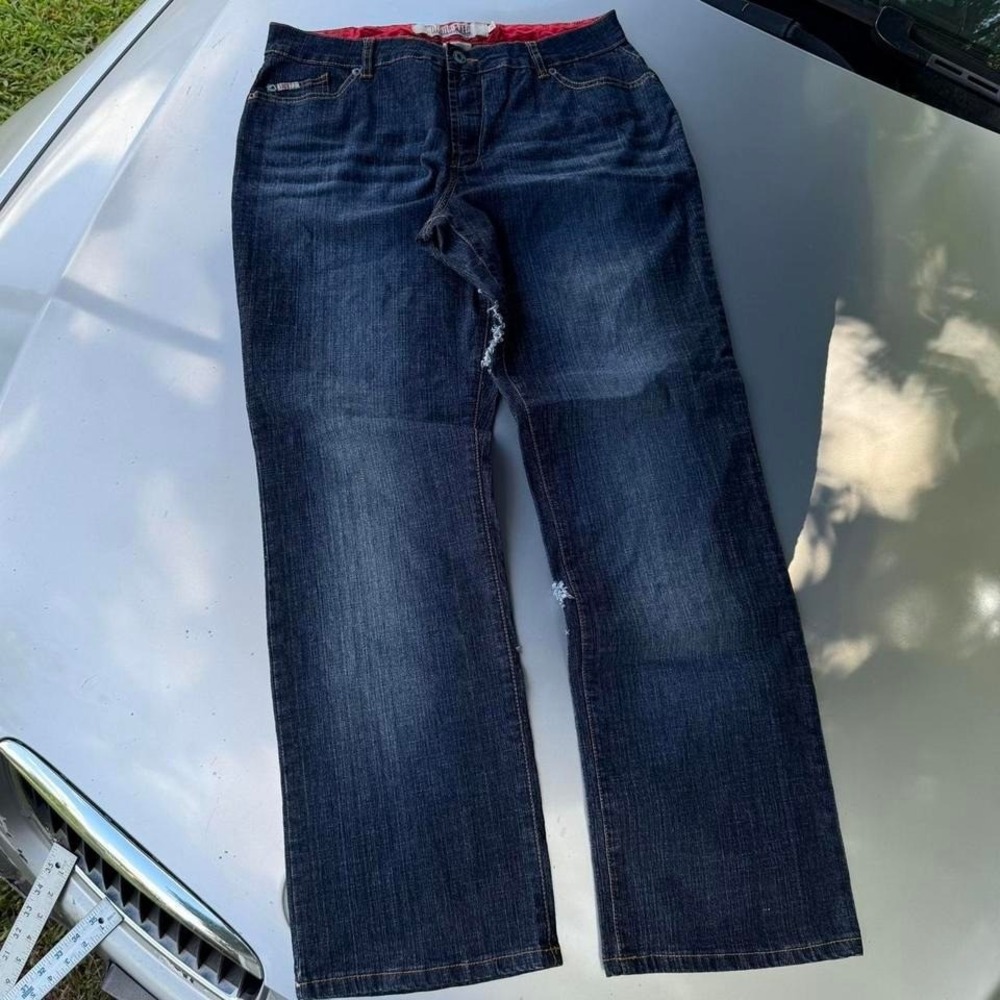 INDIGO-RED lux industrial denim Navy blue vintage Y2K Indie denim jeans